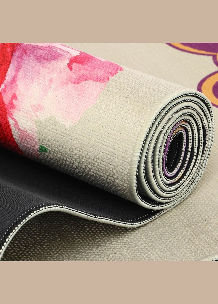 Килимок для йоги лляний каучуковий Бежевий FI-7157-7 Record (342106535)