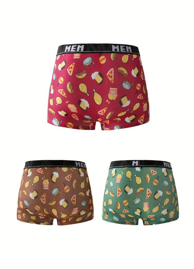 Мужские трусы, боксеры из ледяного шелка. Набор 3шт. No Brand (315722868)