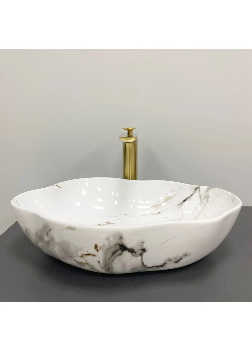 Умивальник (раковина) FALERIA CARRARA GLOSSY накладний VBI (401885483)