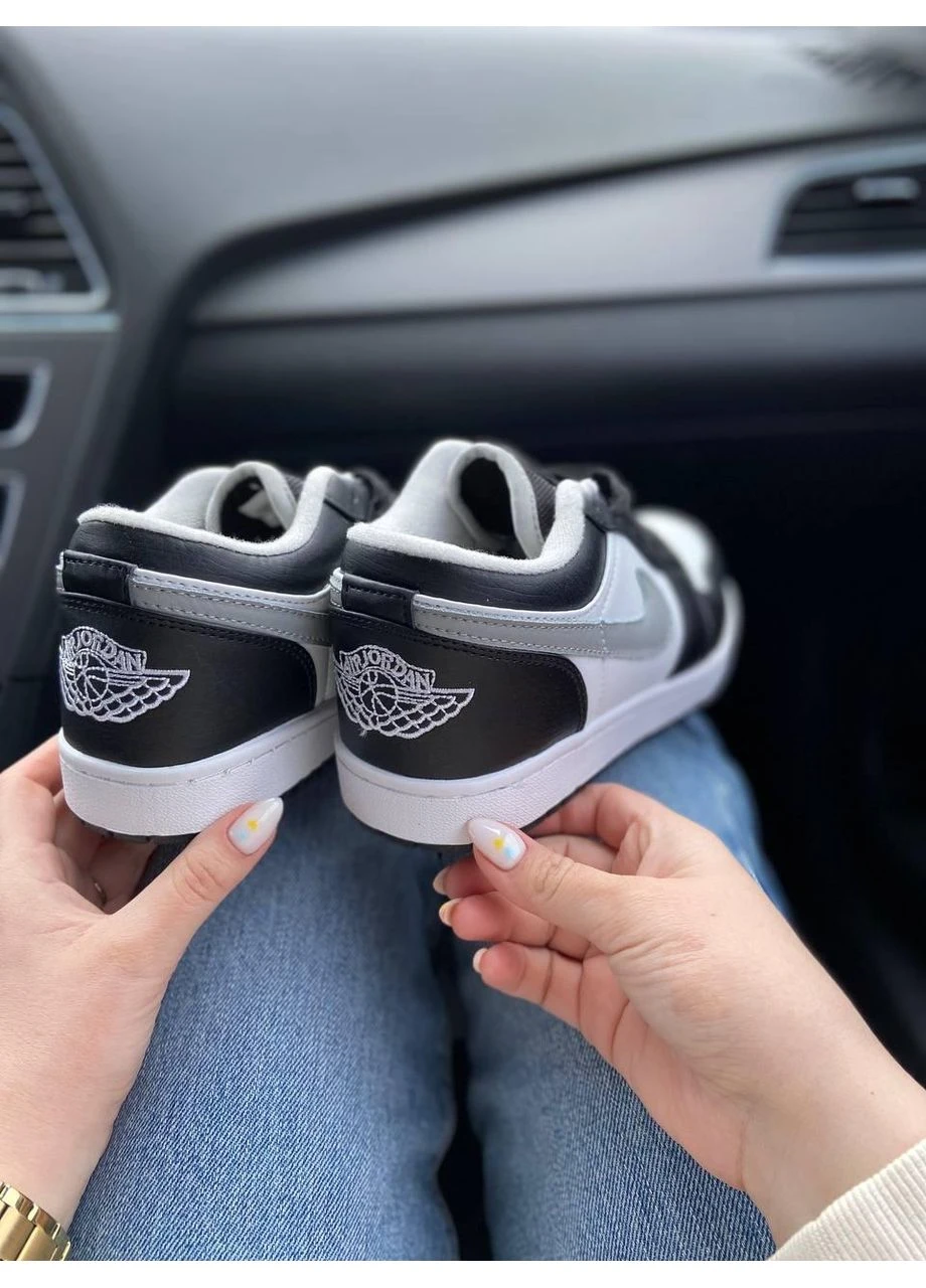 Серые демисезонные кроссовки мужские nike air jordan 1 low black grey найк аир джордан No Brand