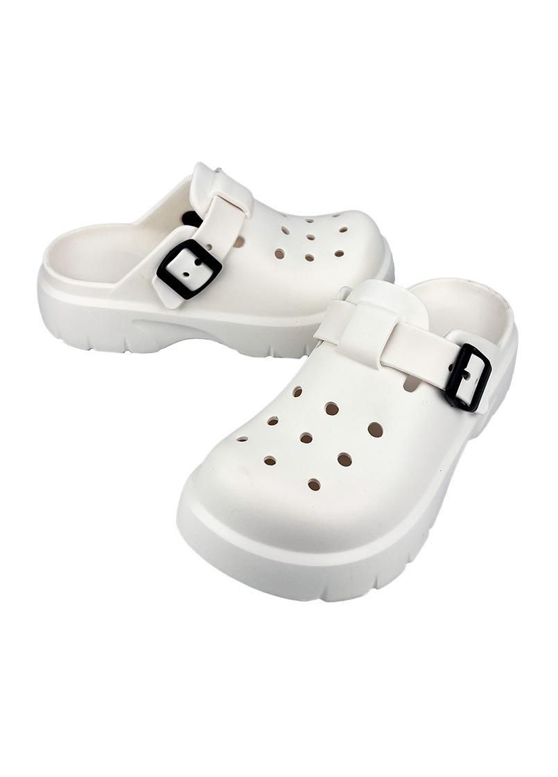 Женские кроксы сабо на платформе белые 710-387 Luck Line (332623143)