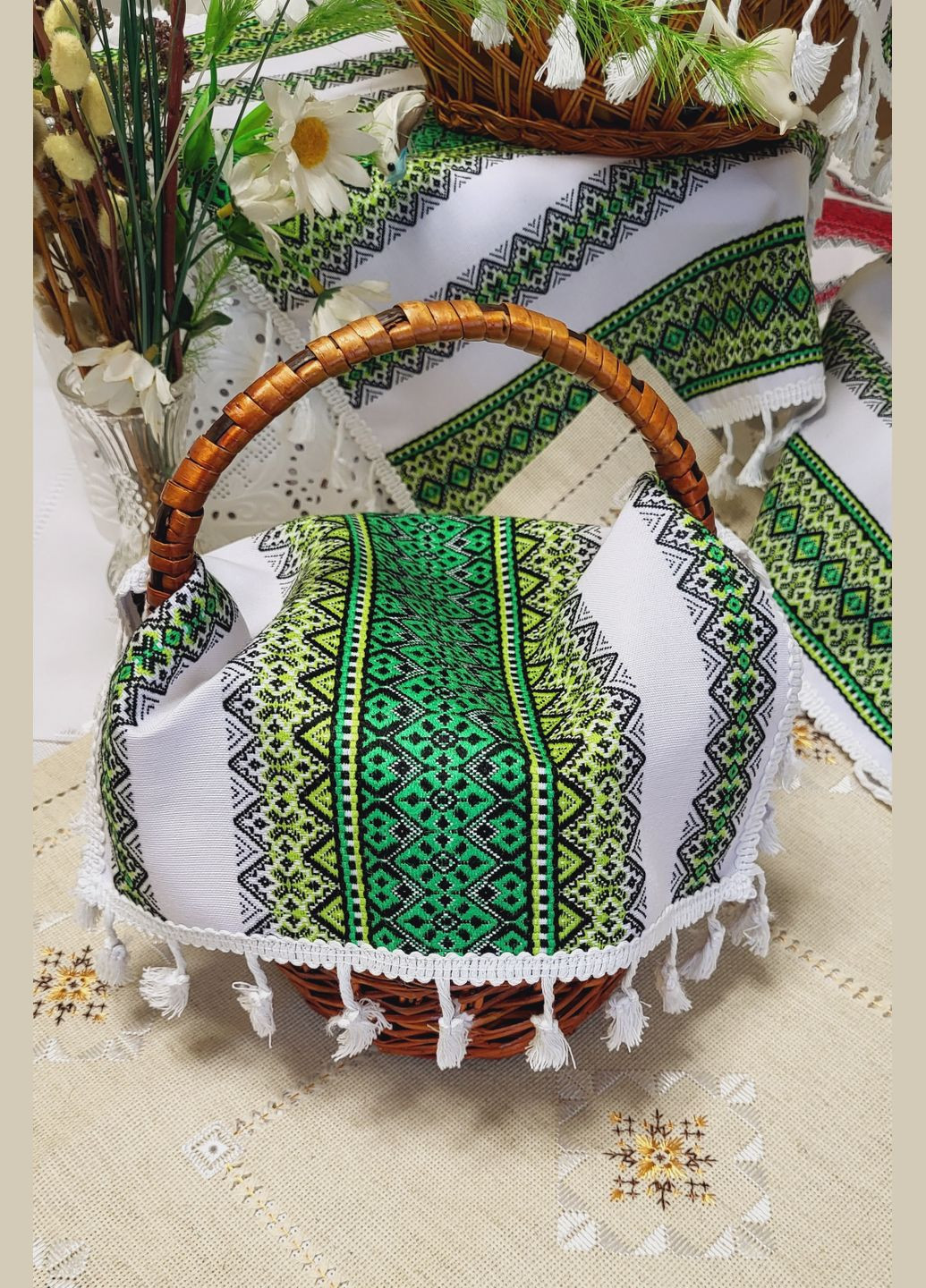 Ткано-декоративная салфетка-полотенце с торками на праздничную корзину Hand Made (318093638)