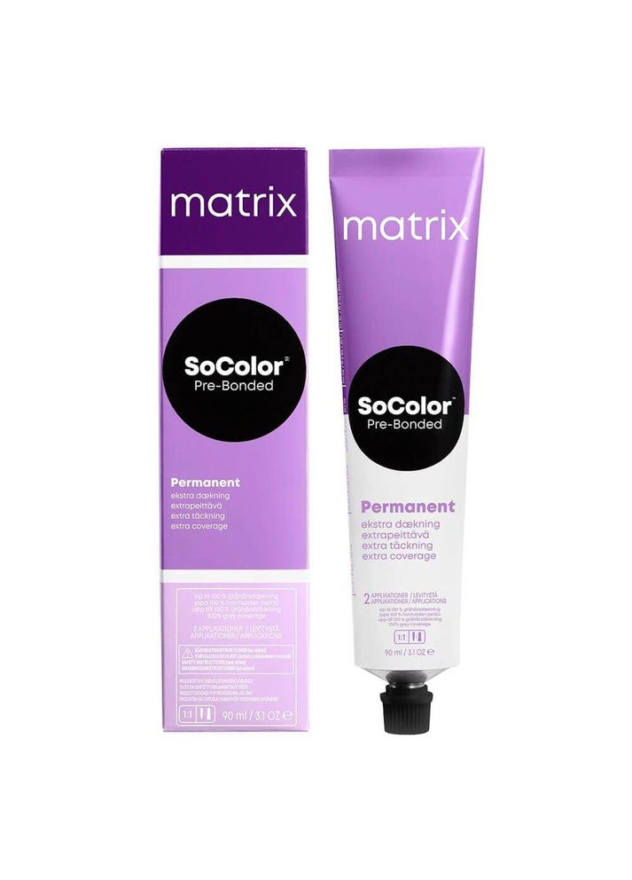 Стійка фарба для фарбування сивого волосся SoColor PreBonded Extra Coverage 505G світлий шатен Matrix (292736123)