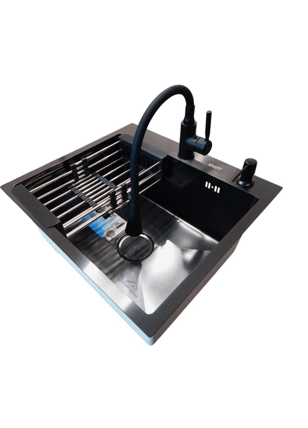 Комплект кухонної мийки Handmade PVD чорна HS54*48 (3.0/1.0 мм) декор Kraft (369720159)