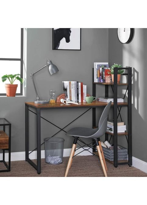 Компьютерный стол Devoko с боковыми полками в стиле Loft коричневый Leobert (361951751)