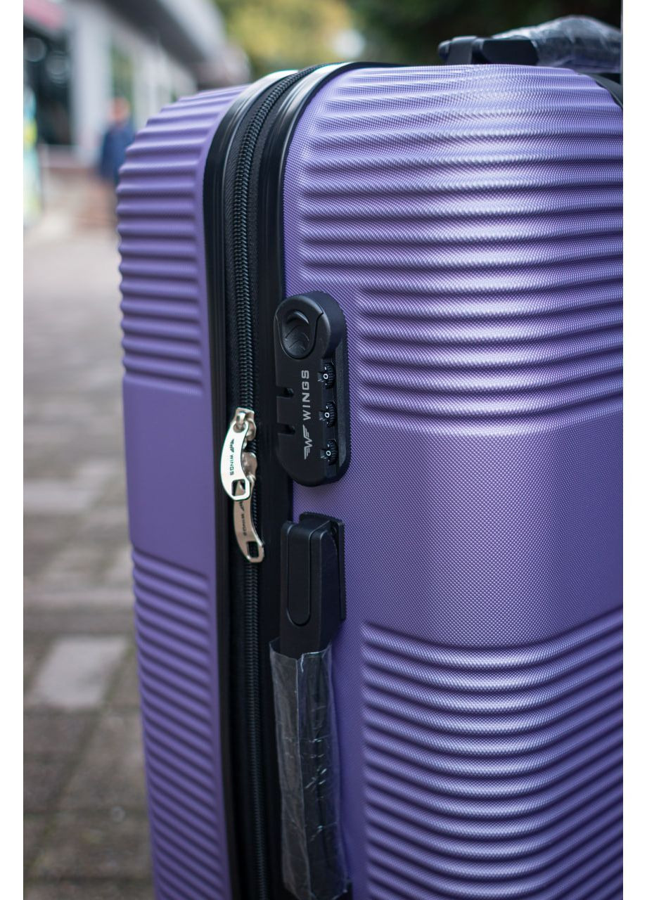 Валіза пластикова великий L розмір, колір чорний Wings 5398 (365715875)