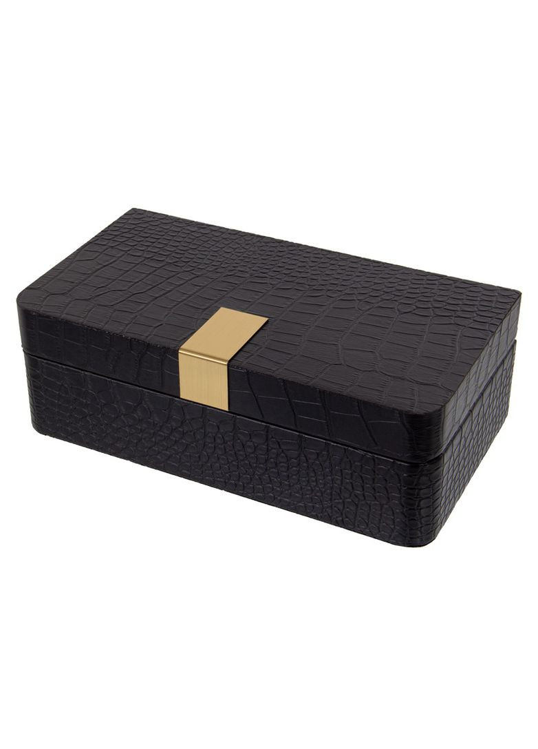 Шатулка для прикрас шкірозамінник 32х17х9 см 1819-007 чорний Lefard (346152210)