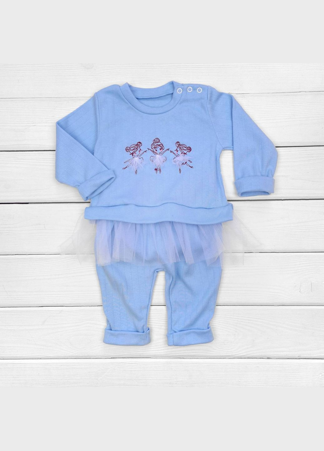 Голубой демисезонный кофта с вышивкой и штанишки dexter`s balerines dexter's