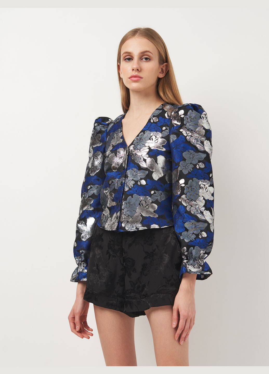 Комбінована блуза в квітковий принт Monki
