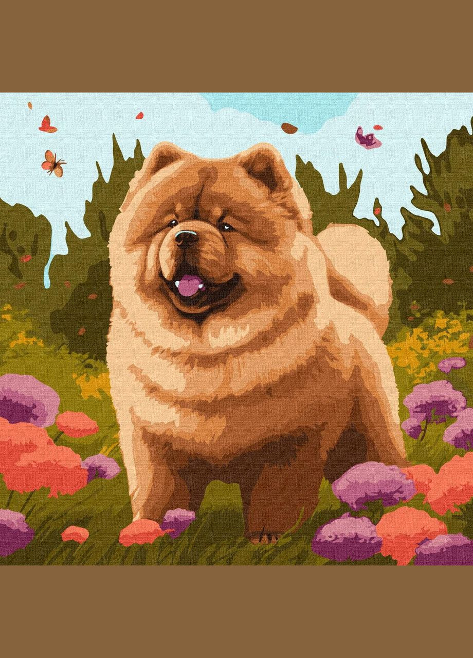 Картина за номерами Тварини 40х40 Картини по цифрах на полотні Чарівний чаучау Картини за номерами Ідейка KHO6548 Идейка (308989241)