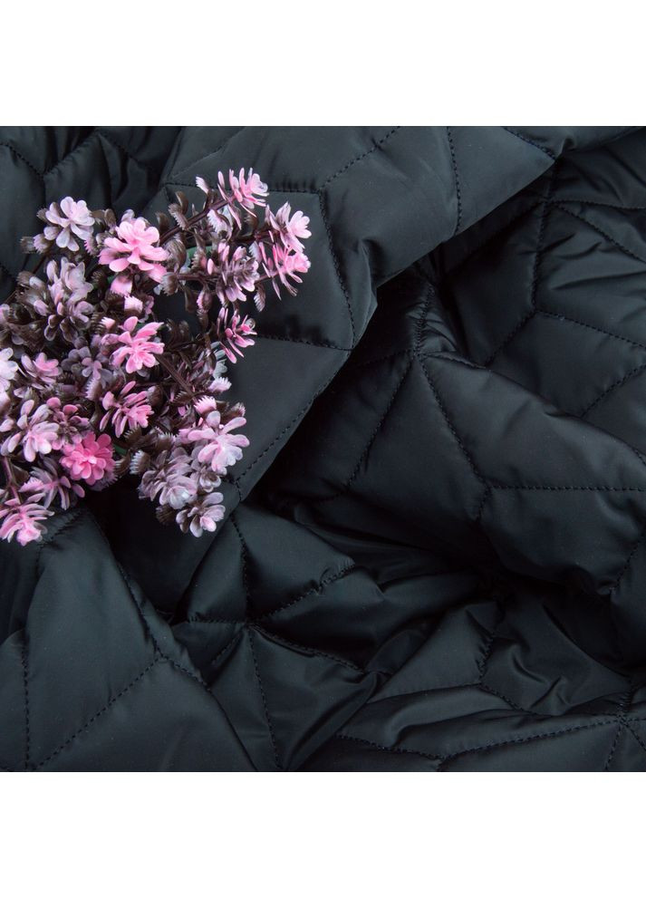 Ткань стеганая плащевая 10x10 см, утеплитель синтепон 100 + спанбонд, плащевой однотонный, 140 см, 210 г/м2 черная IDEIA (364301899)