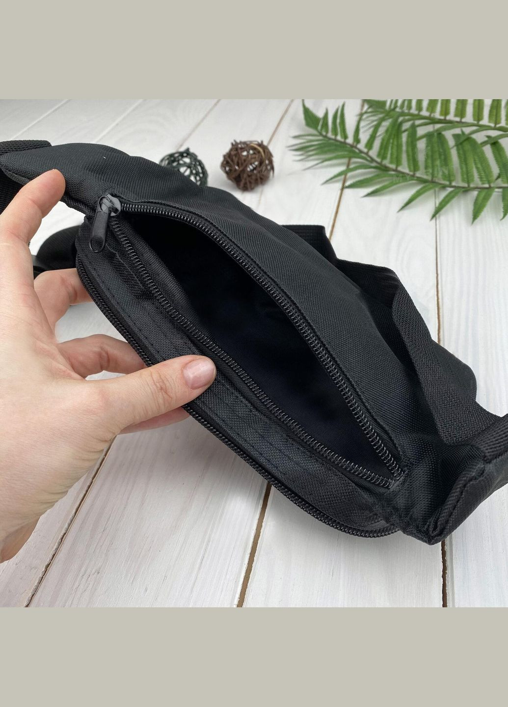 Сумка на пояс (через плечо) бананка, Аниме Клинок, уничтожающий демонов #014 унисекс, 14*22 см, черный No Brand (316123126)