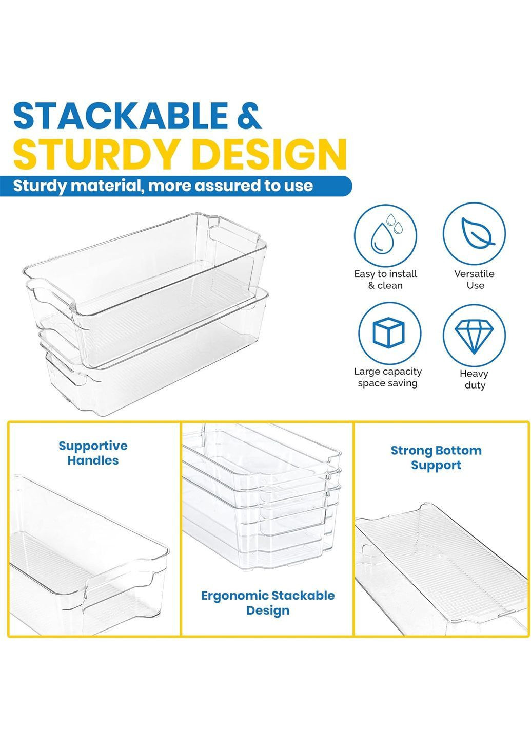 Набір органазерів для зберігання 6 шт прозорий Amazon (372166989)