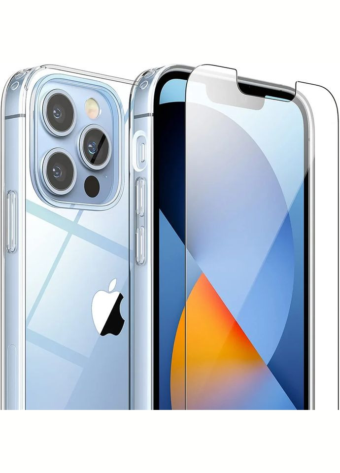 Чохол для iPhone 14 Pro та 2X захисних скла для екрану - Crystal Clear (500201222-X003B4QYFX) FlexGear (300854098)