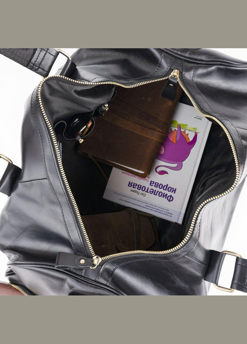 Сумка дорожня чоловіча шкіряна 14894 Чорна Vintage (297129809)