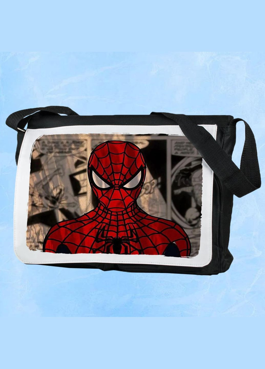 Мужская (женская) сумка через плечо для спортзала дорожная универсальная Марвел #007 Черный No Brand (322119167)