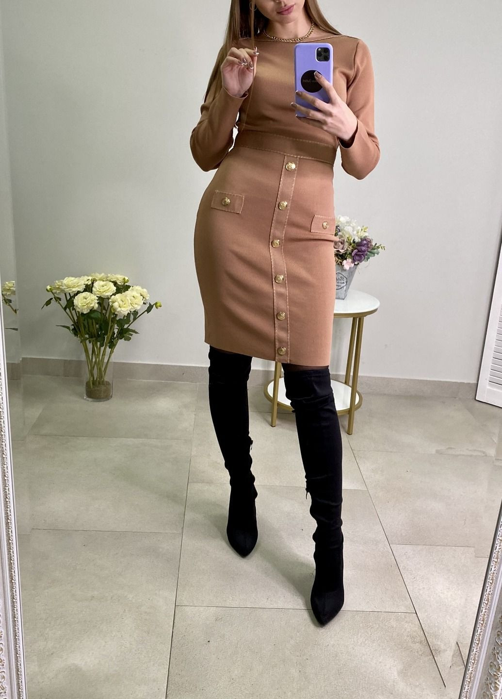 Бежевое повседневный, праздничный, вечернее эффектное трикоиажное платье Allyson