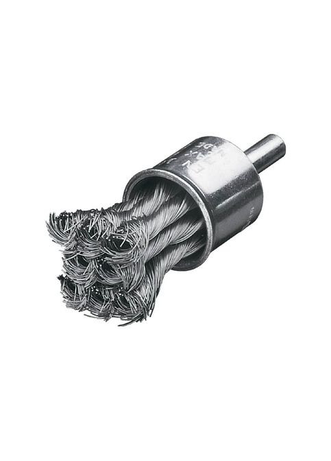 Щетка концевая 22х28 мм хвостовик 6 мм скрученная жгутами стальная проволока 0,35 мм 8 жгутов 20000 об/ми (13755) Lessmann (295032416)