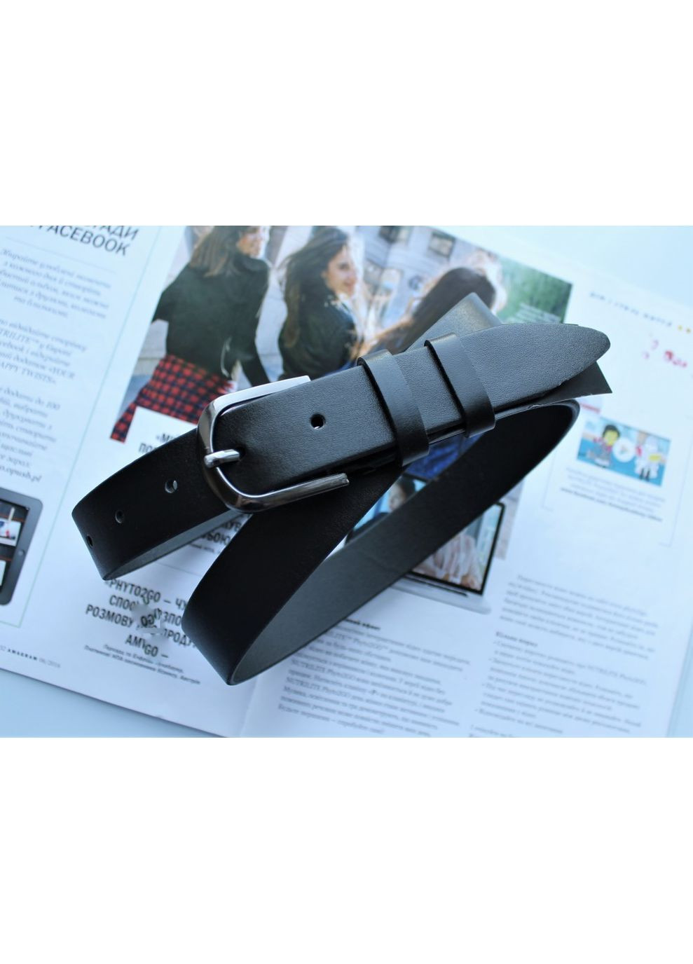Дитячий шкіряний ремінь до школи чорний No Brand (369365037)