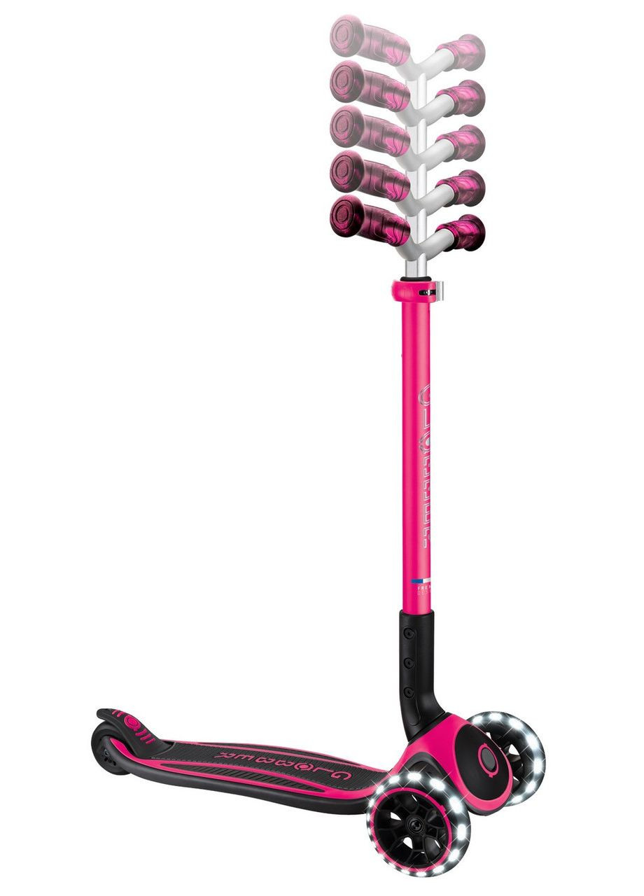 Самокат ACE фуксія колеса з підсвіткою від 3-х років до 100кг 3 колеса () Globber 667-110 (363820499)