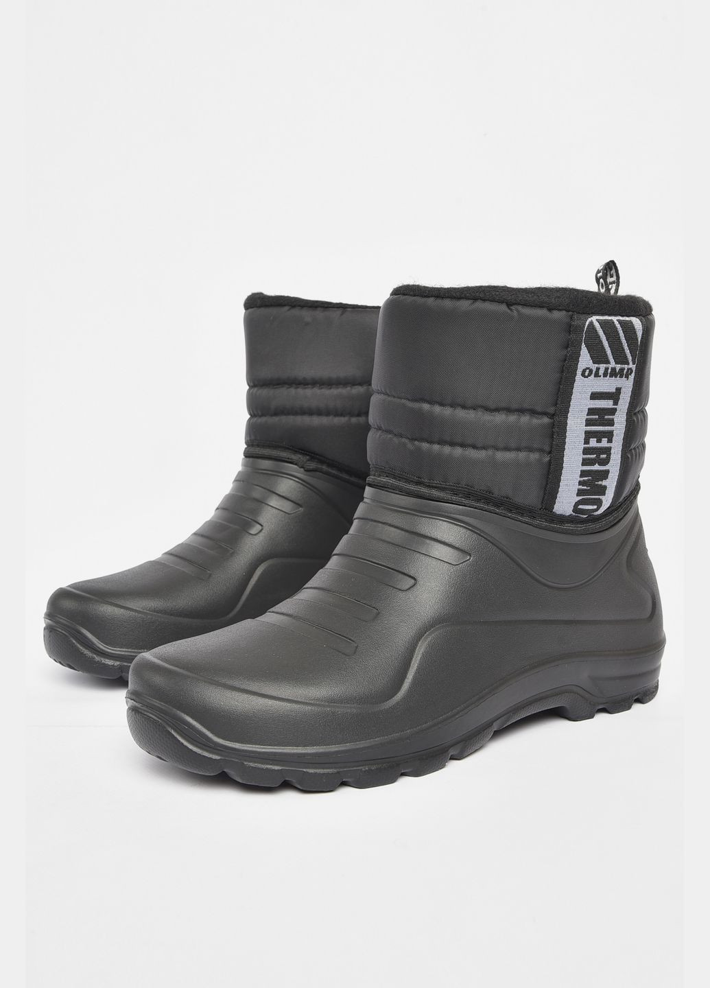 Черные дутики мужские пена на меху черного цвета Let's Shop на молнии