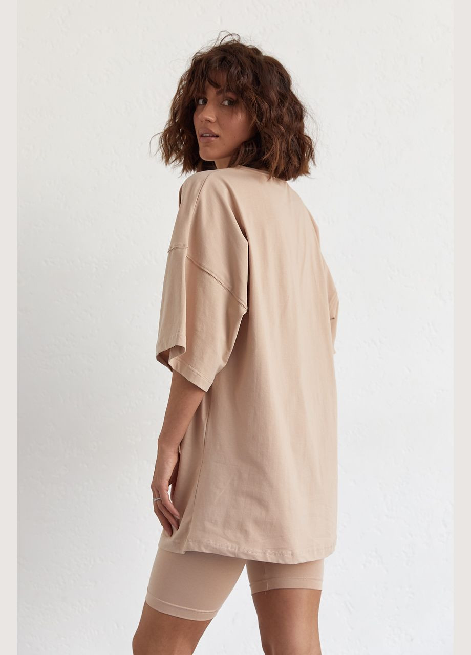 Женский костюм с футболкой oversize и велосипедками Liton (296909011)