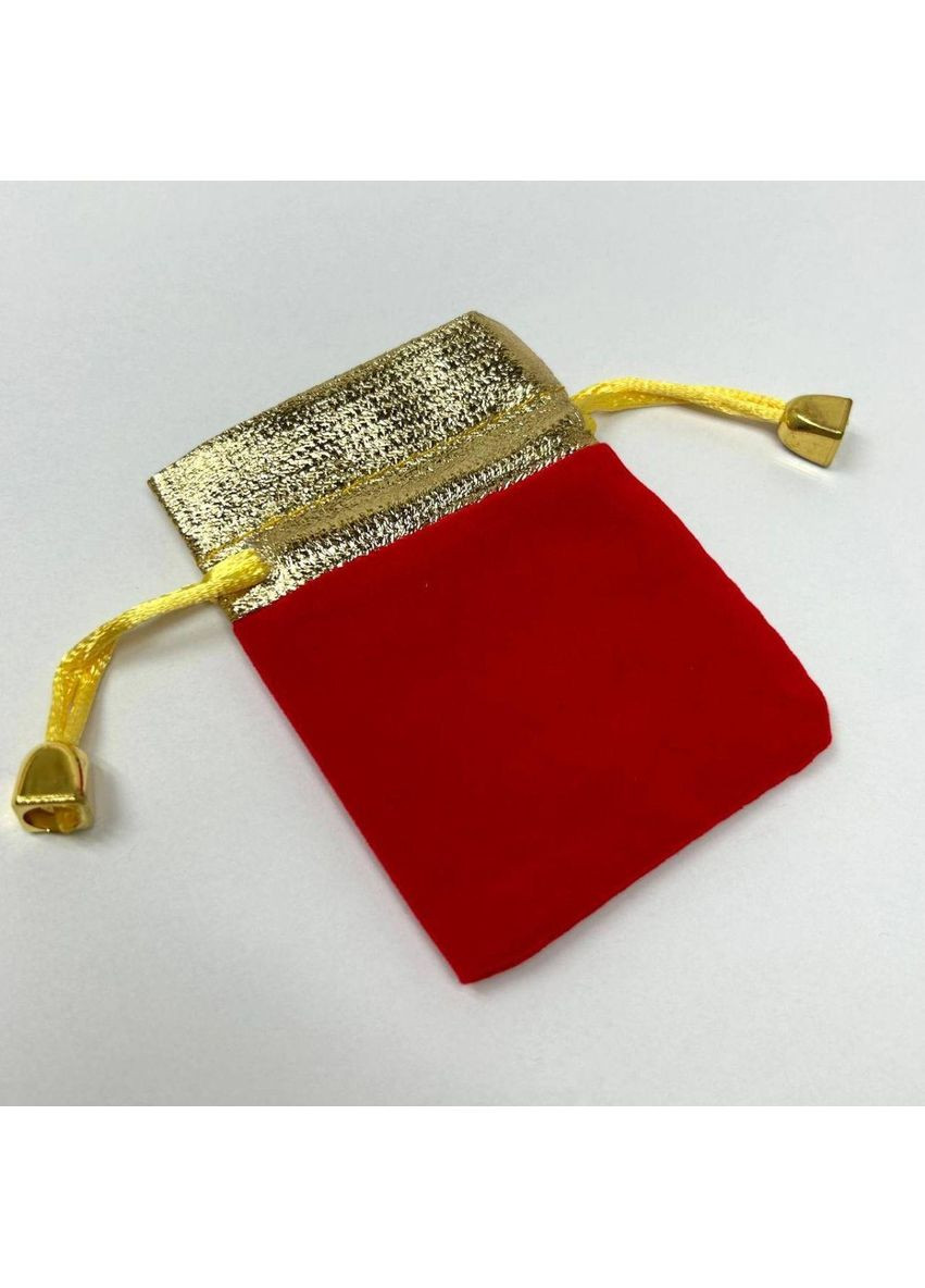 Мішечок подарунковий велюровий 7х9 см - червоний із золотом Plus-plus (352743574)