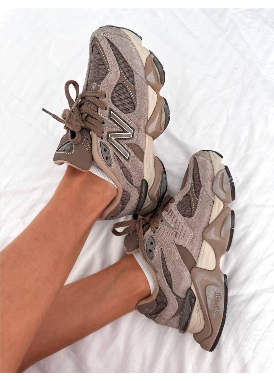 Бежевые демисезонные кроссовки мужские new balance 9060 mushroom brown нью беланс 9060 No Brand