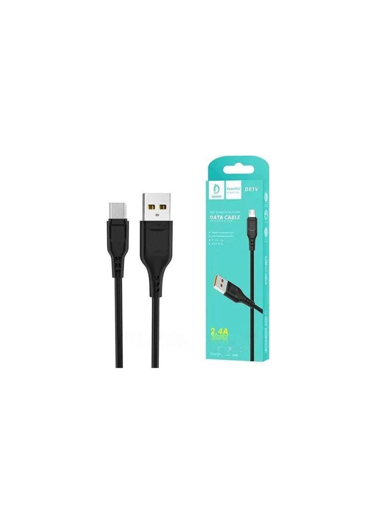 Дата кабеля USB 2.0 AM to Micro 5P 1.0m 2.4A silicone (m481515) Denmen USB 2.0 AM to Micro 5P 1.0m 2.4A silicone black (367064059)