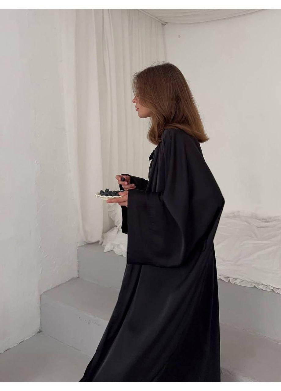 Чорна шовкова піжама трійка Osoblyva