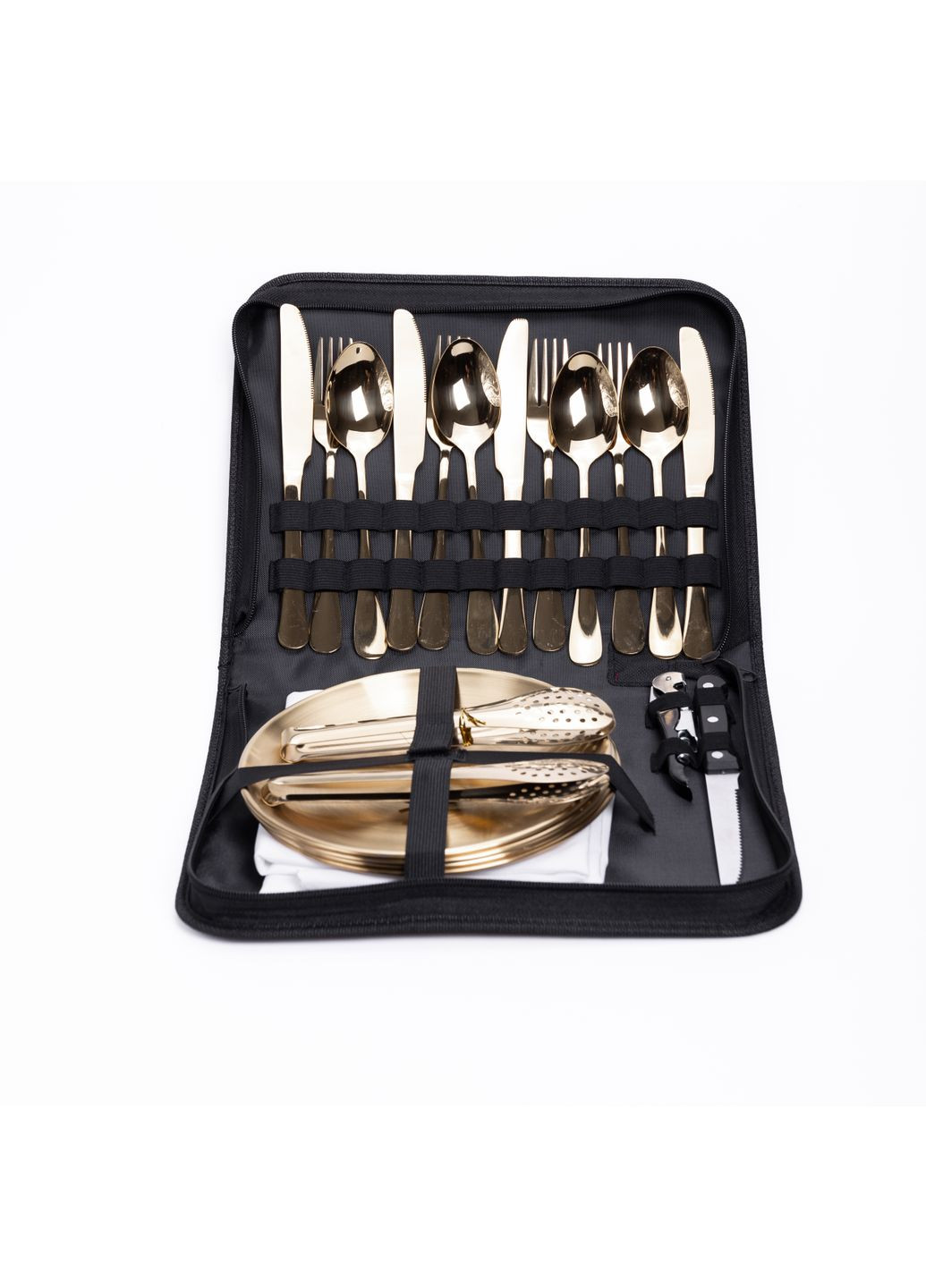 Набор посуды для пикника на 4 персоны 24 предмета, золото Yiwu (362135819)