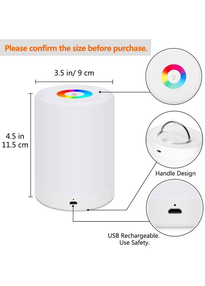 Сенсорний світильник із регульованою яскравістю і RGB-підсвіткою GRL025 Нічник Touch Dimmable Table Lamp VHG (338221104)