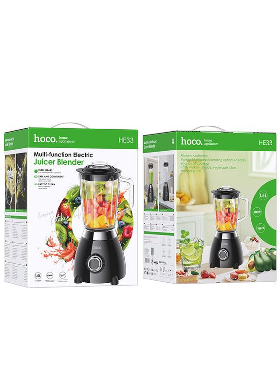 Блендер HE33 1. 5L electric retro juicer blender (EU) черный Hoco (370612848)