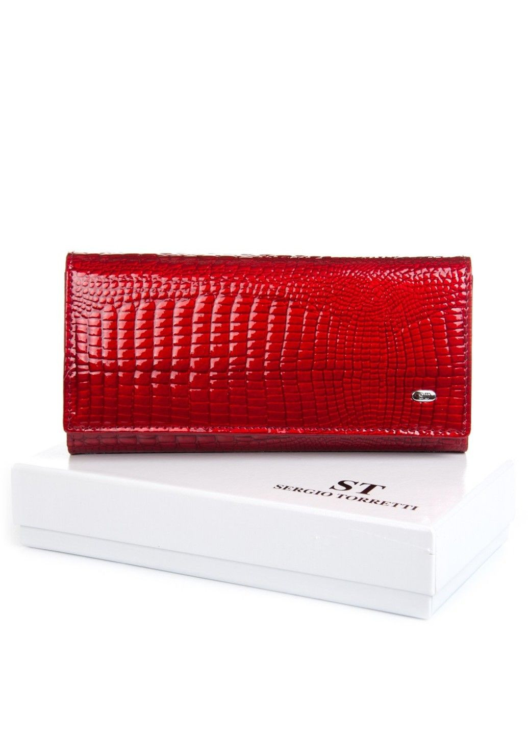 Женский кожаный лаковый кошелек SERGIO TORRETTI FEW1-V red ST (360751400)