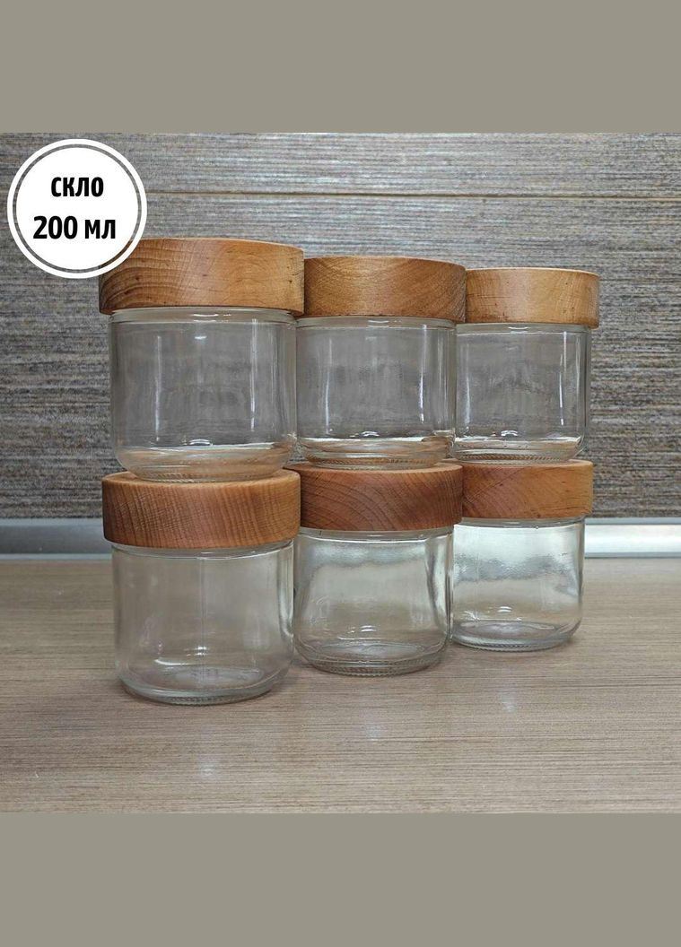 Набор банок для хранения специй, стекло 200 мл (6 шт.) No Brand (298794675)