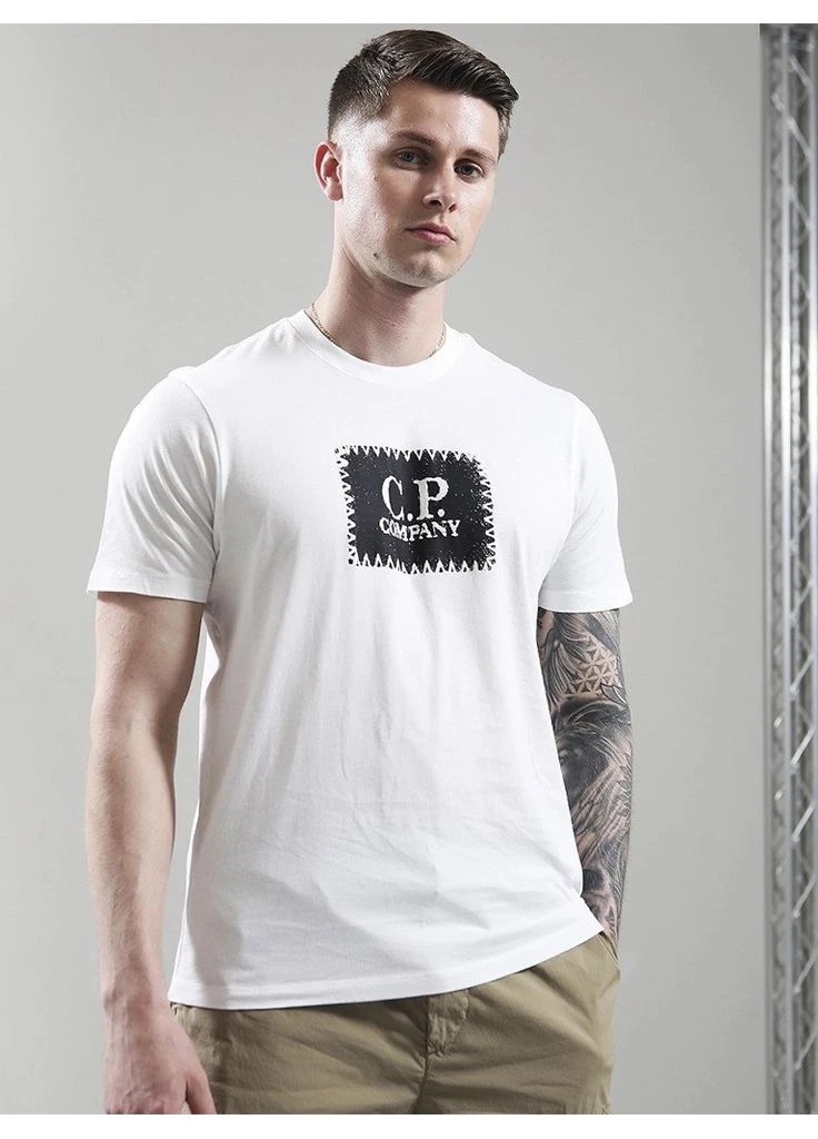 Біла футболка 30/1 logo label white 18cmts029a-005100w C.P. Company