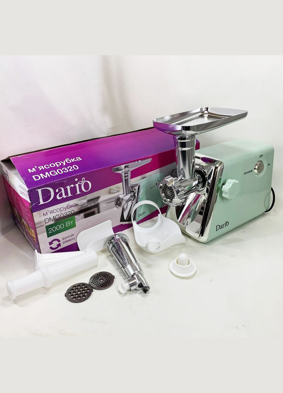 Мясорубка с металлическим корпусом DMG0320 2000 Вт, Электрическая мясорубка с HJ-805 колбасной насадкой Dario (349511870)