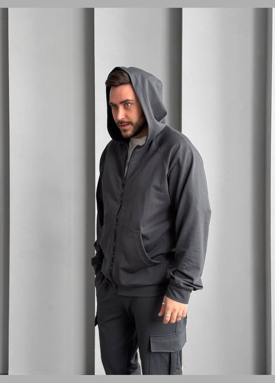 Чоловічий спортивний костюм Jack з кофтою на блискавці сірий No Brand (329629146)