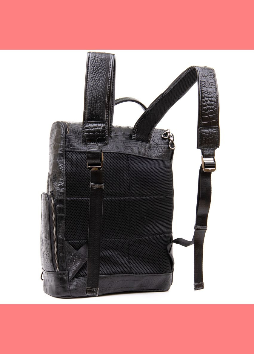 Рюкзак чоловічий шкіряний під рептилію 20431 Чорний Vintage (301871727)