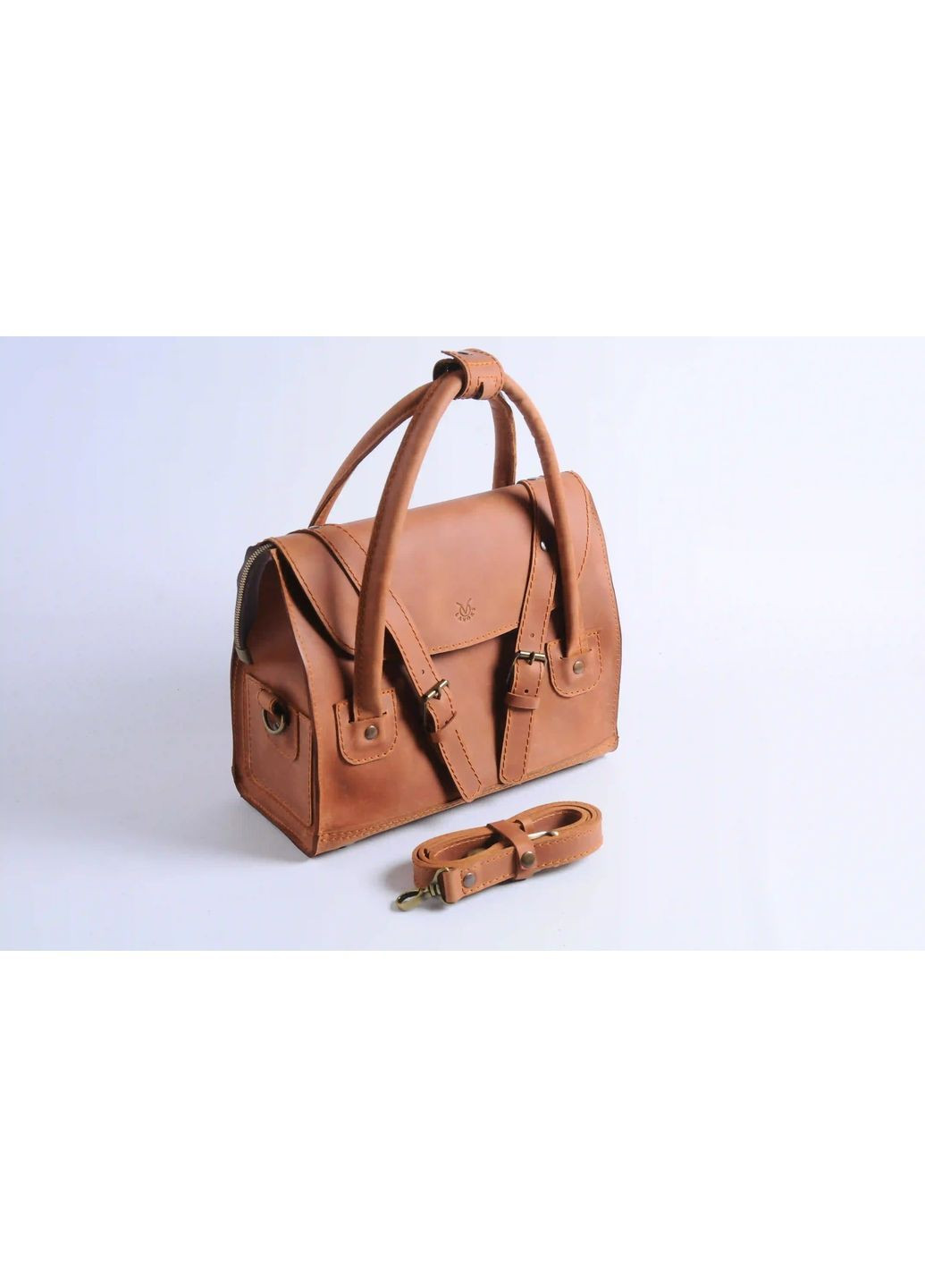 Сумка-саквояж ручної роботи з високоякісної натуральної шкіри "крейзі хорс" Helen Саквояж (370785193)