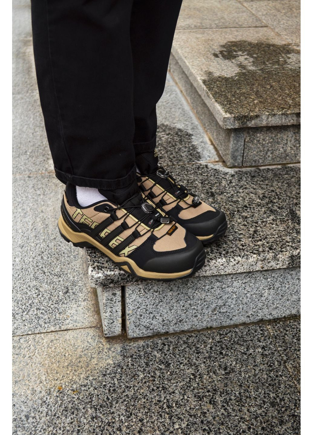 Чорні Осінні кросівки чоловічі adidas terrex beige black адідас No Brand