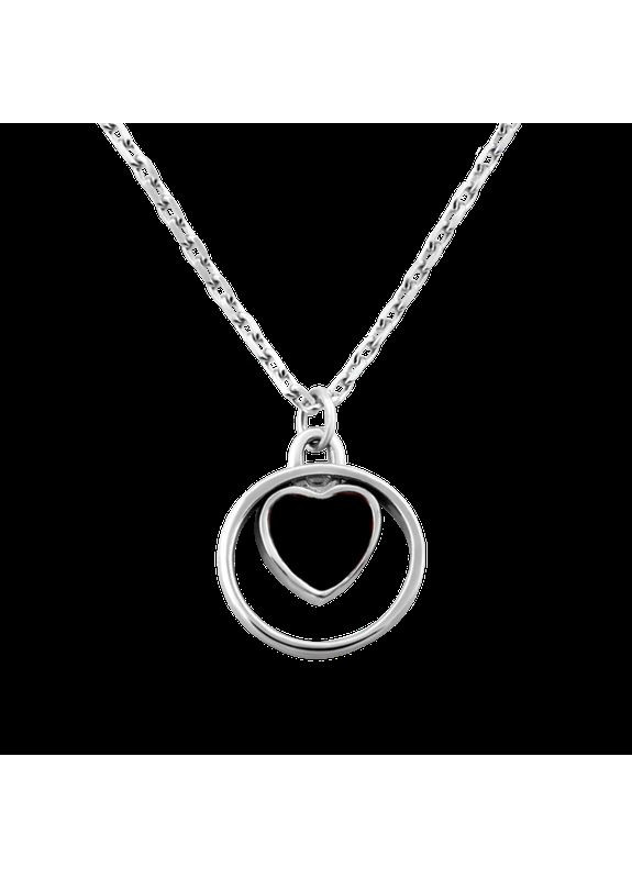 Колье серебряное Сердечко с цветной эмалью на тоненькой цепочке No Brand (333705816)