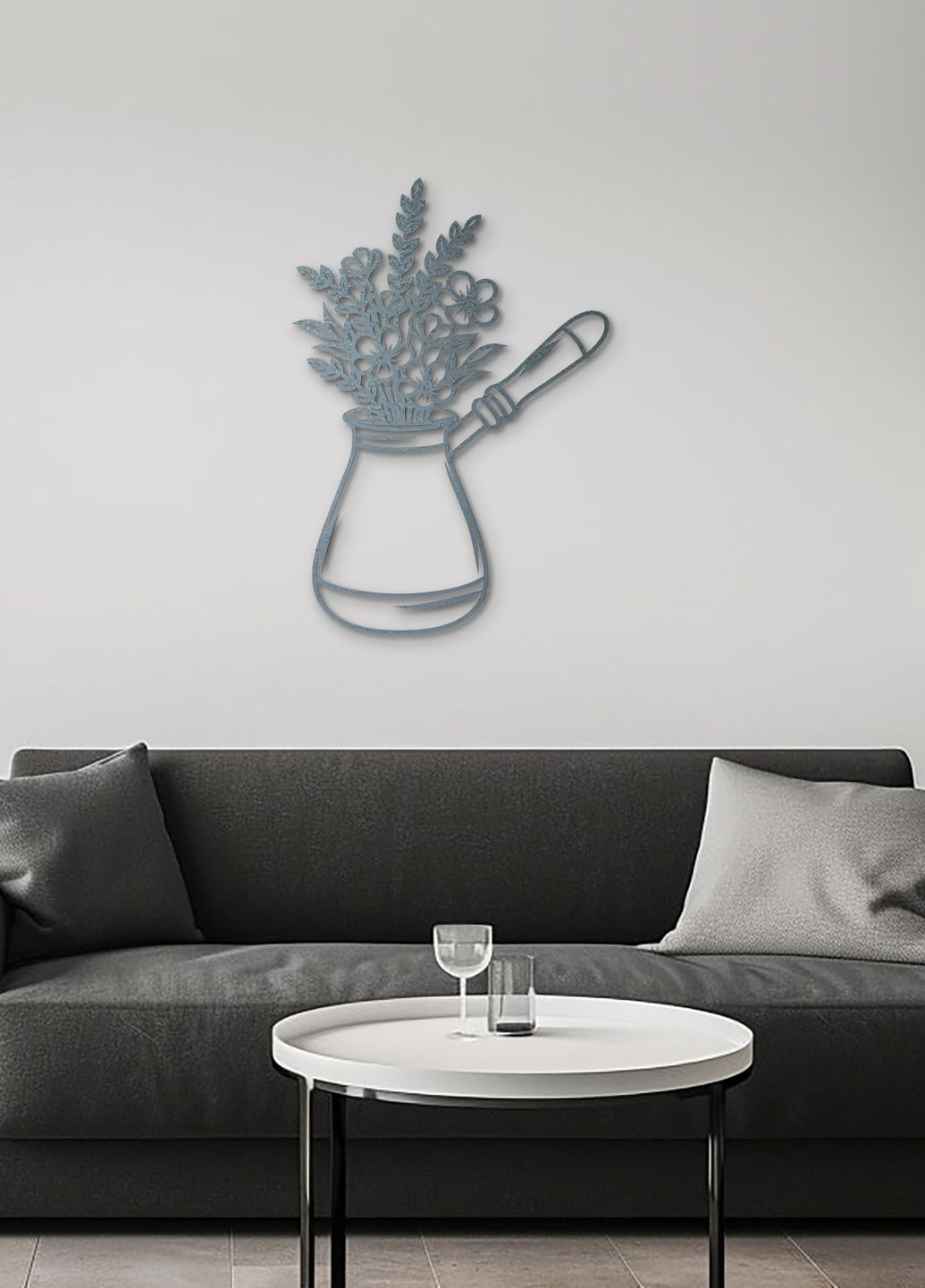 Декоративне панно з дерева, настінний декор для дому "Кава в турці", оригінальний подарунок 50х35 см Woodyard (292013578)