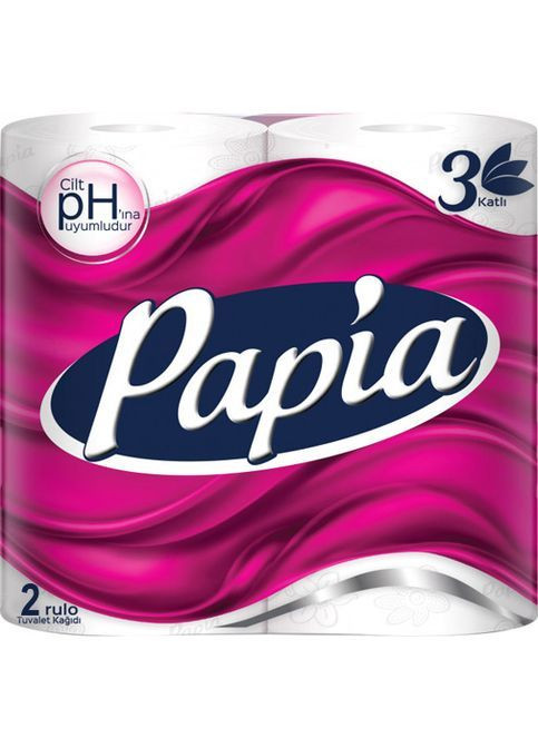 Туалетная бумага, трехслойная, 2 рулона (65221) Papia 8690536016402 (363256128)
