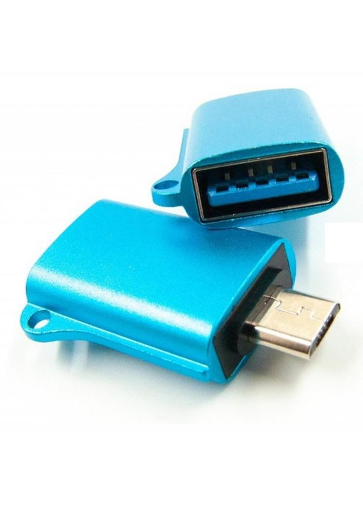 Перехідник OTG USB Micro-USB blue (ADP-020) DENGOS otg usb - micro-usb blue (269343166)