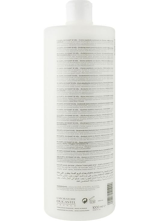 Окислювач "Subtil OXY" 3% - Subtil OXY 1000ml (863320-78056) Laboratoire Ducastel Subtil (368607806)