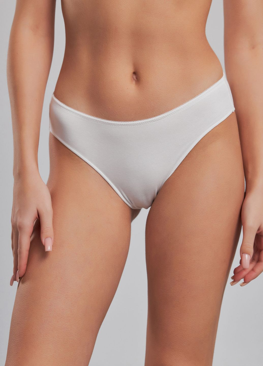 Трусики сліпи однотонні з бавовни білого кольору Nud (316330391)