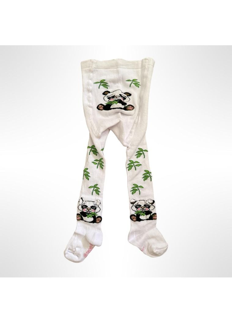 Дитячі колготки бавовняні для дівчаток 3D Панда De Білі (0758) Melatti (356603626)