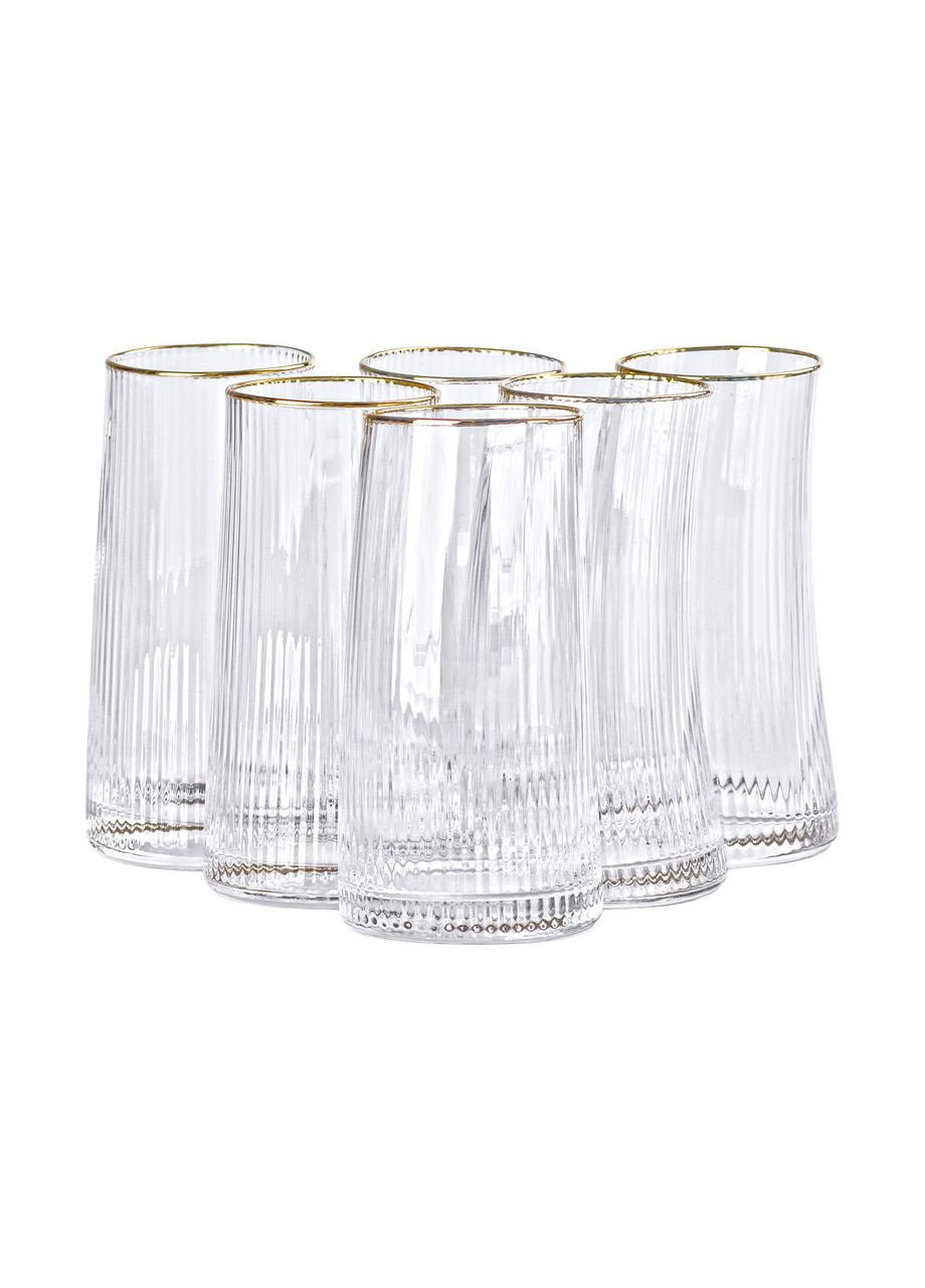 Набір стаканів високих 6 штук по 600 мл із золотим обідком HP-16-19 Jooki (358706598)