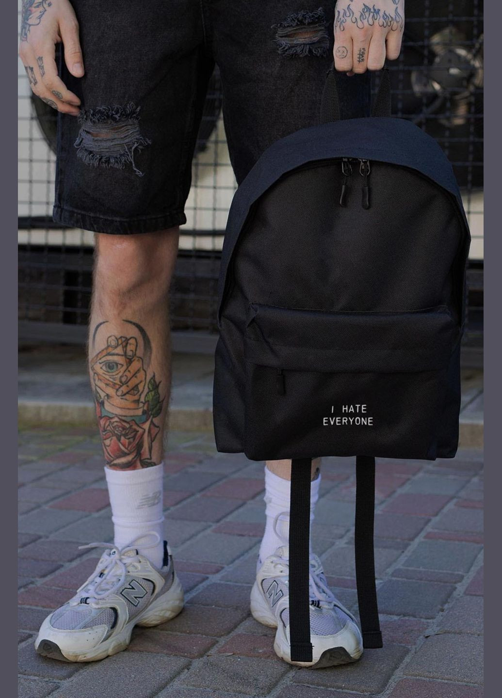 Мужской Повседневный Рюкзак Школьный Compact С Принтом Hate Without (345565064)